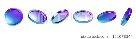 3D money. Casino coin element. Neon holographic game render or bank investment currency view angles. Paying monetary. Round token mockup. Payment reward. Vector blank metal chips set 3D money. Casino coin element. Neon holographic game render or bank investment currency view angles. Paying monetary. Round token mockup. Payment reward. Vector blank metal chips set 131078844