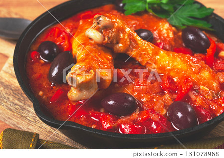 Pollo alla romana, Roman chicken, homemade, no people, 131078968