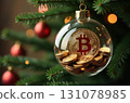 Bitcoin in a Christmas tree toy 131078985