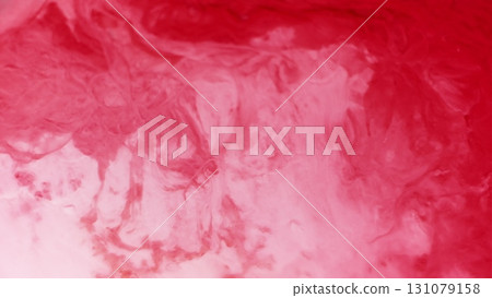 Ink splattered. Water background. Defocused red white colorful marble splash liquid flow fluid liquid texture on abstract creative art. 131079158
