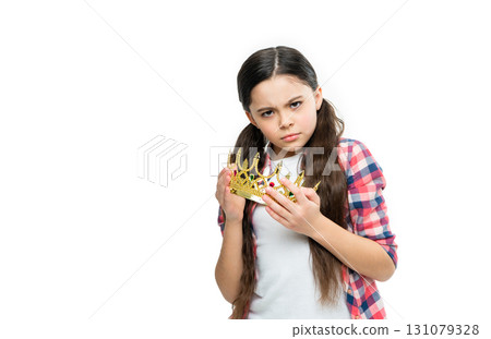 teen selfish girl isolated on white. teen selfish girl in studio. teen selfish girl on background. 131079328