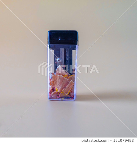 Pencil sharpener on color background. 131079498