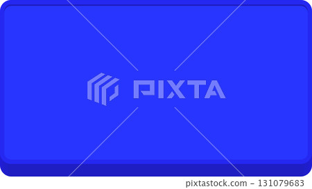 Blue button frame with depth 16:9 rounded corners 131079683