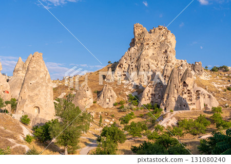 Volcanic rock formations landscape in Cappadocia, place of residence of ancient Christians Volcanic rock formations landscape in Cappadocia, place of residence of ancient Christians 131080240