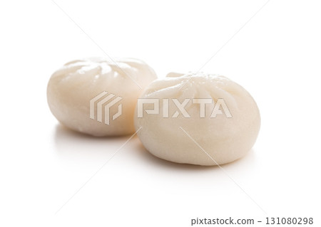 Xiao long bao. Chinese dumplings isolated on white background. 131080298