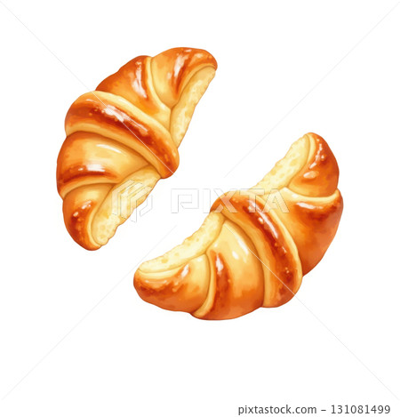 Delicious croissants on black background perfect breakfast or pastry concept 131081499