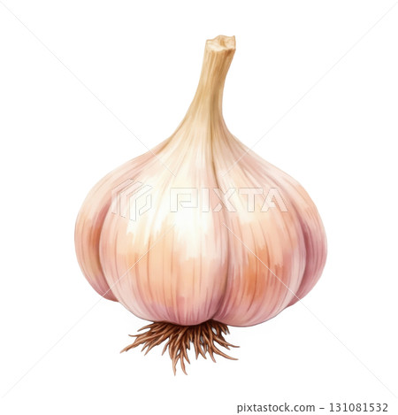 Isolated garlic bulb illustration perfect for culinary themes and recipes 131081532