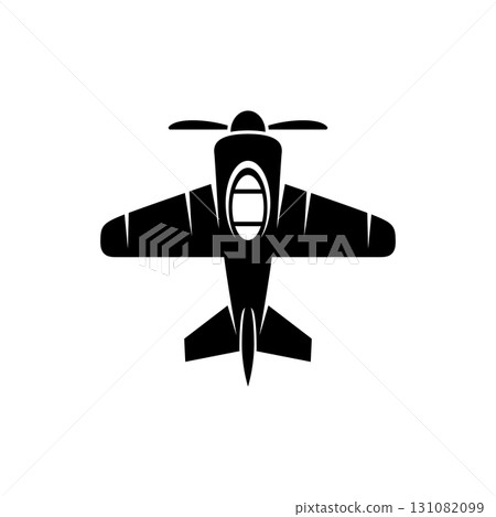 Airplane icon in monochrome style. Vector illustration 131082099