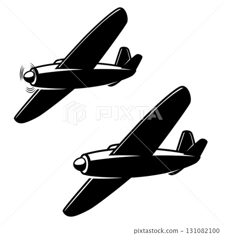 Airplane icon in monochrome style. Vector illustration Airplane icon in monochrome style. Vector illustration 131082100
