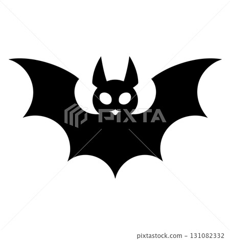 Simple black silhouette of a cartoon bat Keywords: bat, silhouette, cartoon, cute, halloween 131082332