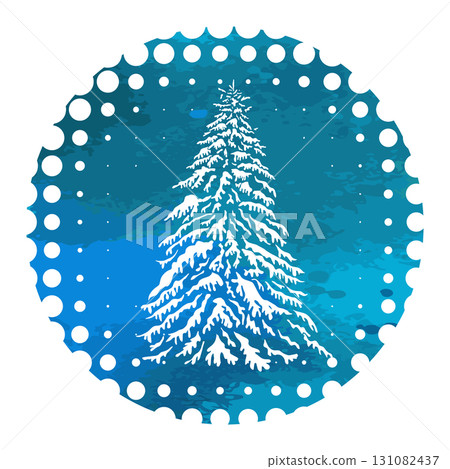 Snow covered tree object. hand drawing. Not AI. Vector illustration Snow covered tree object. hand drawing. Not AI. Vector illustration 131082437