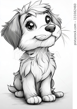 Dog, coloring book illustration. AI generative Dog, coloring book illustration. AI generative 131082460