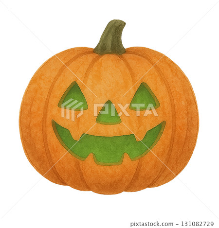 Halloween Jack-o'-lantern pumpkin illustration set (PNG cutout) 131082729