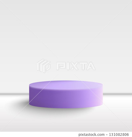Elegant scene with a single cylindrical pedestal for your design. Eps 10 131082806