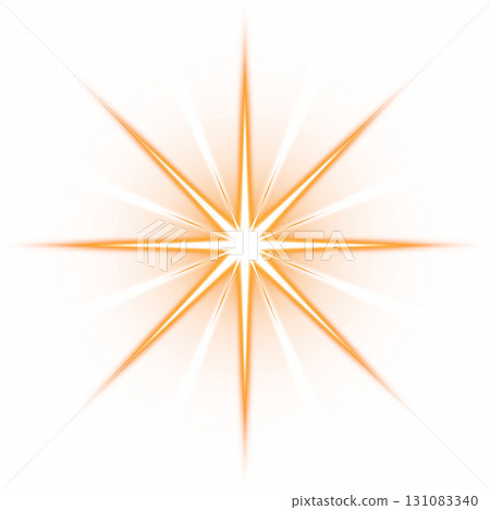 透明背景上橙色發光的徑向星形 131083340