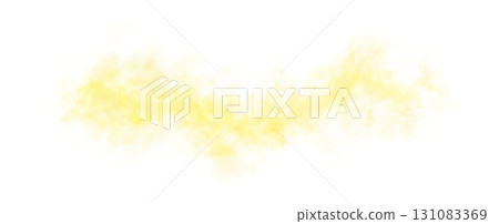 yellow smoke cloud on transparent background mockup template for overlay effects, atmospheric visuals or cinematic compositions 131083369