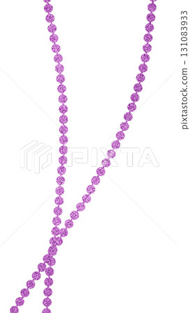 Pink glitter bead necklace on a transparent background Pink glitter bead necklace on a transparent background 131083933