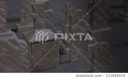 The Grave stone for Halloween concept 3d Rendering. 131084014