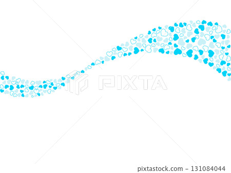 Heart pattern background, three light blue borders and solid color hearts 131084044