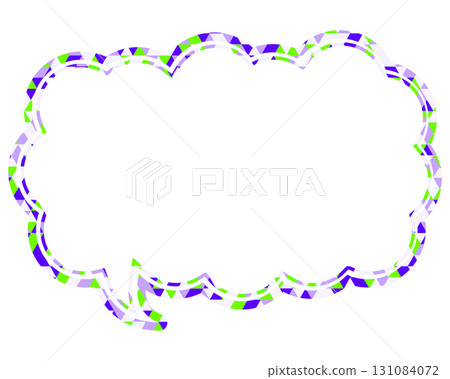 Stained glass style speech bubble, triangular pattern, elongated cloud shape Stained glass style speech bubble, triangular pattern, elongated cloud shape 131084072