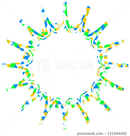 Stained glass style speech bubble, triangular pattern, jagged shape 131084092