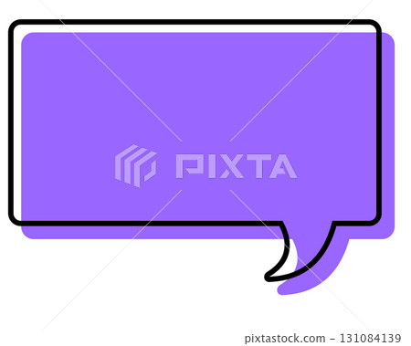 線條錯置的簡單對話泡泡 - 長方形 線條錯置的簡單對話泡泡 - 長方形 131084139