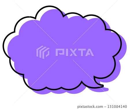 一個簡單的氣泡，線條錯位，並帶有圓形雲朵形狀 131084140