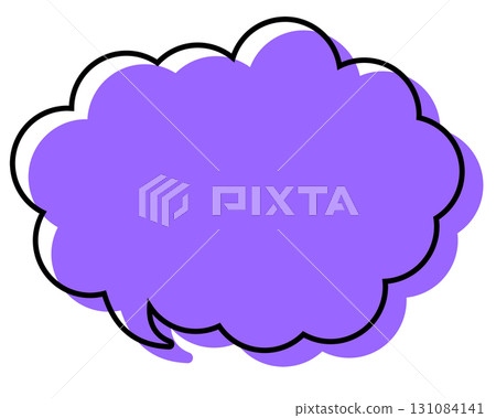 一個簡單的氣泡，線條錯位，並帶有圓形雲朵形狀 131084141