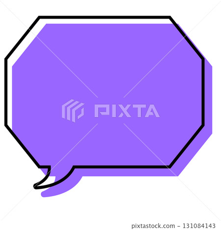 一個簡單的帶有錯位線條的對話泡泡,一個帶有角的八邊形 一個簡單的帶有錯位線條的對話泡泡,一個帶有角的八邊形 131084143