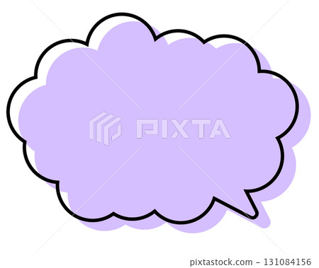 一個簡單的氣泡,線條錯位,並帶有圓形雲朵形狀 一個簡單的氣泡,線條錯位,並帶有圓形雲朵形狀 131084156