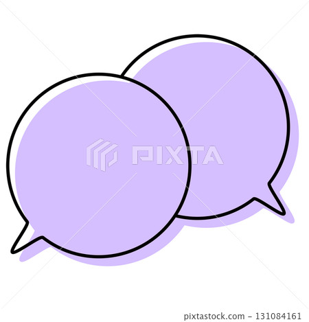 Simple, misaligned speech bubbles, overlapping conversations Simple, misaligned speech bubbles, overlapping conversations 131084161