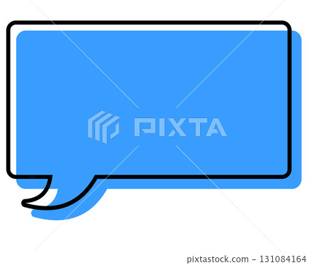 Simple speech bubble with misaligned lines - Rectangle Simple speech bubble with misaligned lines - Rectangle 131084164