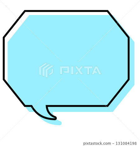一個簡單的帶有錯位線條的對話泡泡，一個帶有角的八邊形 131084198