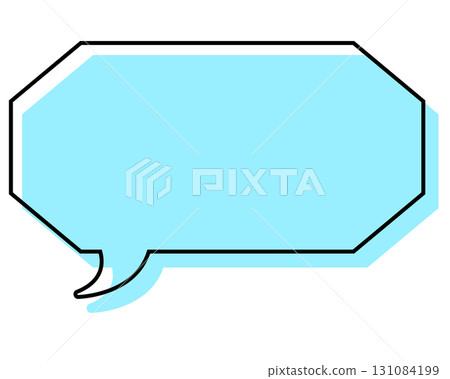 一個簡單的、錯位的長八邊形對話框 131084199