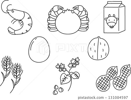 Food allergy labeling required 8 item icon set ② 131084597