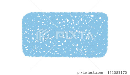 Organic wavy rectangle frame in chalk with blue sketch texture. Scribble border as unique background for text and modern graphic art. Abstract element, suitable for cover, card, or invitation. 131085170