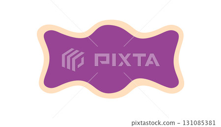 Groovy wavy retro frame border shape in bold purple with soft outline. Funky pop abstract element and y2k style background add a playful graphic accent to any visual composition. Groovy wavy retro frame border shape in bold purple with soft outline. Funky pop abstract element and y2k style background add a playful graphic accent to any visual composition. 131085381