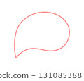 Fluid hand drawn speech bubble outline in soft pink forms a round chat box icon. Speech and message concept as a simple conversation textbox, modern outline for talk or chat element in communication 131085388