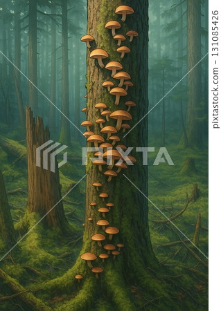 Naratake Mushrooms Growing on Tree Naratake Mushrooms Growing on Tree 131085426