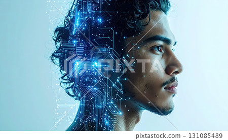 《AI Image》Image of fusion with digital 131085489