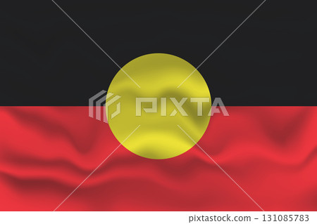 The Aboriginal Flag of Australia, showcasing national pride and cultural significance. 131085783