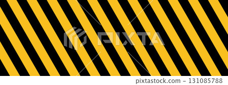 Warning safety yellow black diagonal stripes line caution hazard danger road sign symbol. 131085788