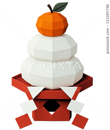 加賀美麻糬 3D 摺紙風格插圖 131085796