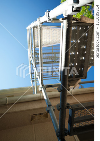 Scenery looking up at the scaffolding Scenery looking up at the scaffolding 131085814