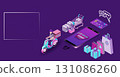 Shopping online, e-commerce concept on website or mobile application for web banner, info graphics and discount coupons. 131086260