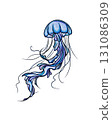 jellyfish with style hand drawn digital painting illustration 131086309