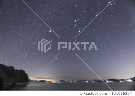Winter starscape in Setouchi Orion and the Milky Way in winter Winter starscape in Setouchi Orion and the Milky Way in winter 131086334