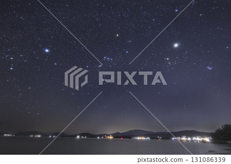 瀨戶內冬季星空-冬季星座:獵戶座和金牛座 瀨戶內冬季星空-冬季星座:獵戶座和金牛座 131086339