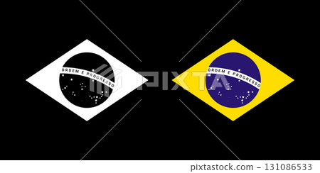 Two versions of the Brazilian flag. The Brazilian Flag Symbol of a Nation. 131086533