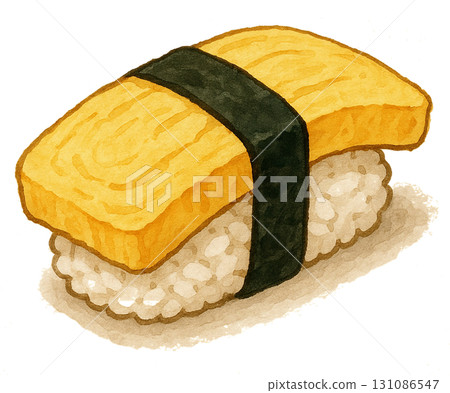 雞蛋握壽司插圖（1個） 131086547